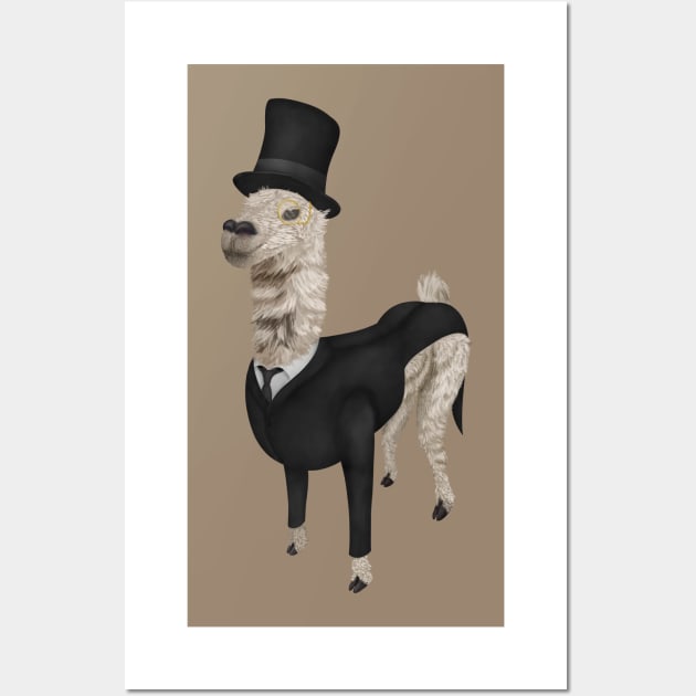 Fancy Llama in a top hat Wall Art by KritwanBlue